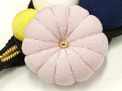 平和屋着物●和装小物 振袖用帯締め 装飾 ちりめん細工 金糸 撚り房 逸品 AAAY7988ay