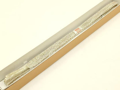 平和屋着物＊夏物 和装小物 上質な帯締め レース組 平組 金糸 正絹 逸品 未使用 AAAY8161ay