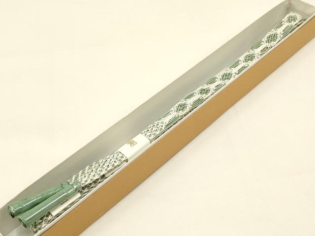 平和屋着物＊夏物　和装小物　上質な帯締め　レース組　平組　銀糸　逸品　未使用　AAAY8163ay
