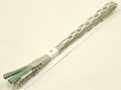 平和屋着物＊夏物　和装小物　上質な帯締め　レース組　平組　銀糸　逸品　未使用　AAAY8163ay
