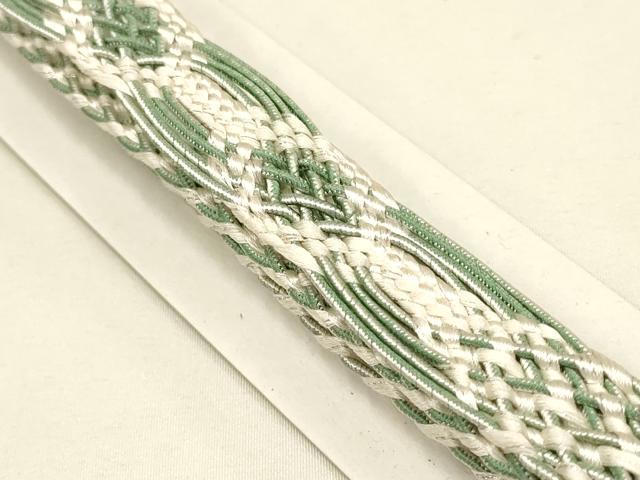 平和屋着物＊夏物　和装小物　上質な帯締め　レース組　平組　銀糸　逸品　未使用　AAAY8163ay