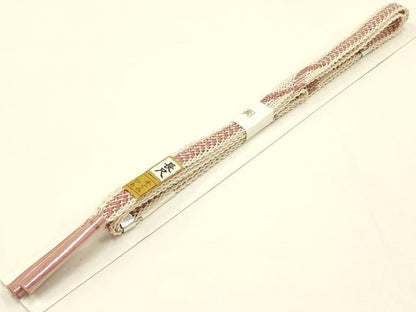 平和屋着物＊夏物　和装小物　上質な帯締め　レース組　平組　銀糸　長尺　逸品　未使用　AAAY8165ay