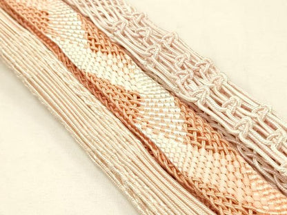 平和屋着物＊夏物　和装小物　上質な帯締め3本セット　レース組　平組　正絹　逸品　未使用　AAAY8168ay