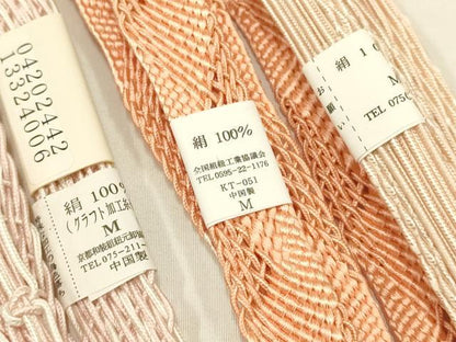 平和屋着物＊夏物　和装小物　上質な帯締め3本セット　レース組　平組　正絹　逸品　未使用　AAAY8168ay