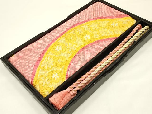 平和屋着物●和装小物 帯締め・帯揚げセット 総絞り 花柄 金糸 暈し 逸品 AAAY8169ay