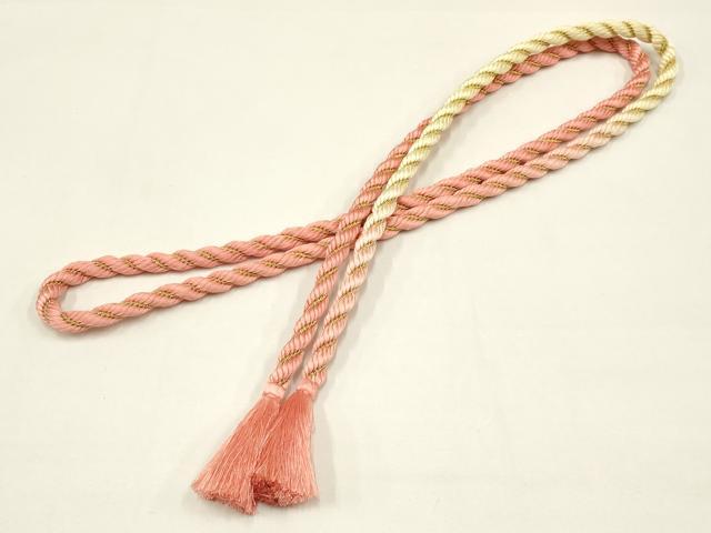 平和屋着物●和装小物 帯締め・帯揚げセット 総絞り 花柄 金糸 暈し 逸品 AAAY8169ay
