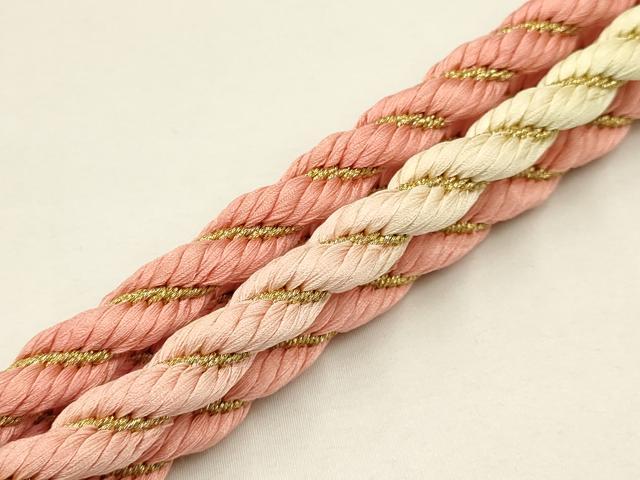 平和屋着物●和装小物 帯締め・帯揚げセット 総絞り 花柄 金糸 暈し 逸品 AAAY8169ay