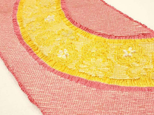 平和屋着物●和装小物 帯締め・帯揚げセット 総絞り 花柄 金糸 暈し 逸品 AAAY8169ay
