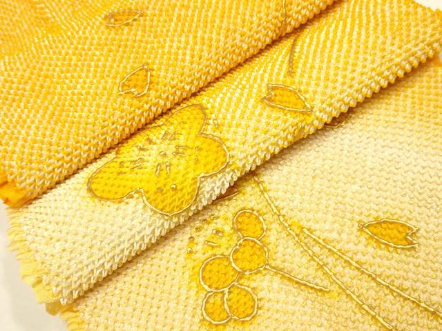 平和屋着物●和装小物　帯締め・帯揚げセット　振袖用　総絞り　枝梅　暈し　金糸　金彩　撚り房　逸品　AAAY8171ay