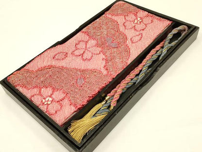 平和屋着物●和装小物　帯締め・帯揚げセット　振袖用　総絞り　舞花芝文　暈し　金糸　銀彩　撚り房　逸品　AAAY8172ay