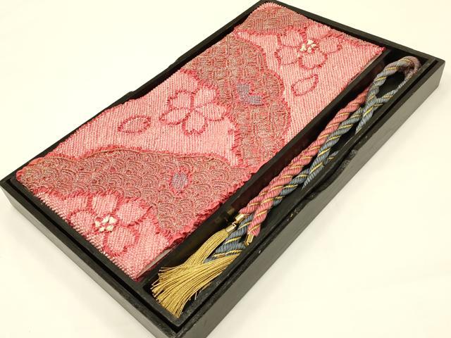 平和屋着物●和装小物　帯締め・帯揚げセット　振袖用　総絞り　舞花芝文　暈し　金糸　銀彩　撚り房　逸品　AAAY8172ay