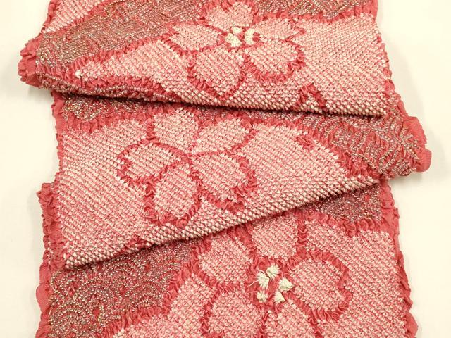 平和屋着物●和装小物　帯締め・帯揚げセット　振袖用　総絞り　舞花芝文　暈し　金糸　銀彩　撚り房　逸品　AAAY8172ay
