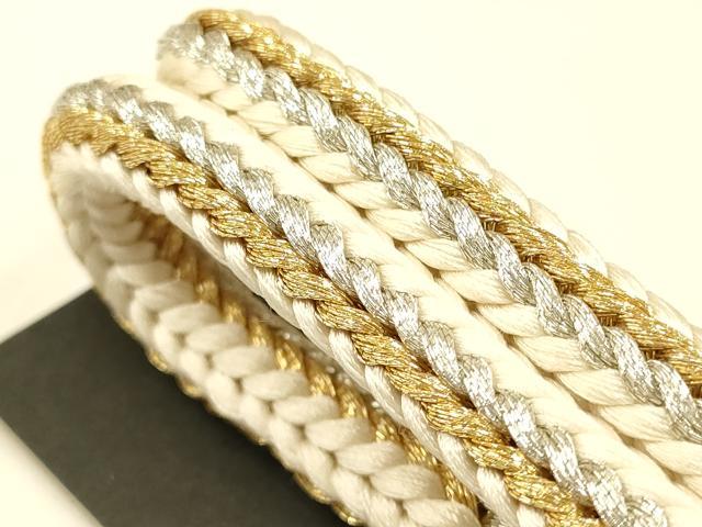 平和屋着物●和装小物　帯締め・帯揚げセット　礼装用　松　金銀糸　正絹　逸品　未使用　AAAY8174ay