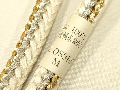平和屋着物●和装小物　帯締め・帯揚げセット　礼装用　松　金銀糸　正絹　逸品　未使用　AAAY8174ay