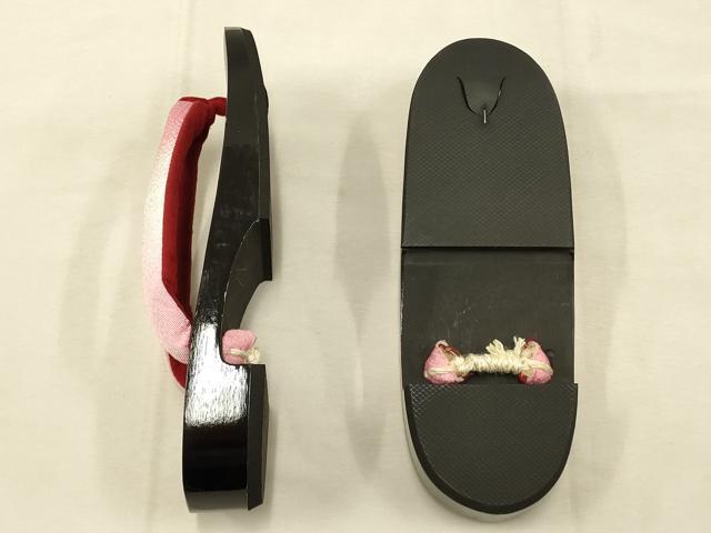 平和屋着物＊夏物　和装小物　籠巾着・下駄セット　浴衣　七宝　暈し　逸品　未使用　AAAY8177ay
