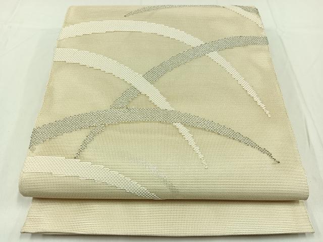 平和屋着物＊夏物　太鼓柄　本袋帯　芝文　銀彩　正絹　逸品　AAAY8252jh