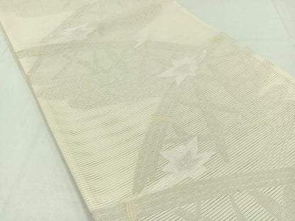 平和屋着物＊夏物　六通柄袋帯　籬流水文　銀糸　正絹　逸品　AAAY8269jh