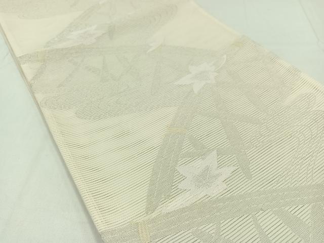 平和屋着物＊夏物　六通柄袋帯　籬流水文　銀糸　正絹　逸品　AAAY8269jh