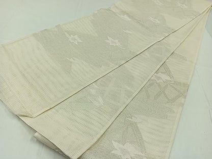 平和屋着物＊夏物　六通柄袋帯　籬流水文　銀糸　正絹　逸品　AAAY8269jh