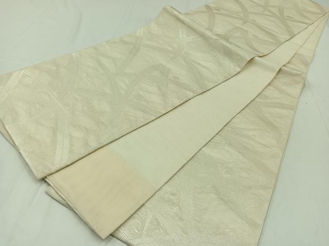 平和屋着物＊夏物　六通柄袋帯　露芝文　銀糸　正絹　逸品　AAAY8285jh