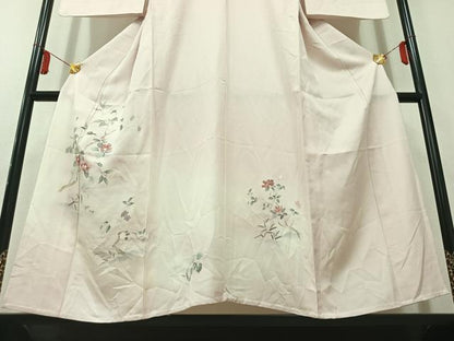 平和屋着物▽訪問着　単衣　風景椿文　暈し染め　正絹　逸品　AAAY8302jh