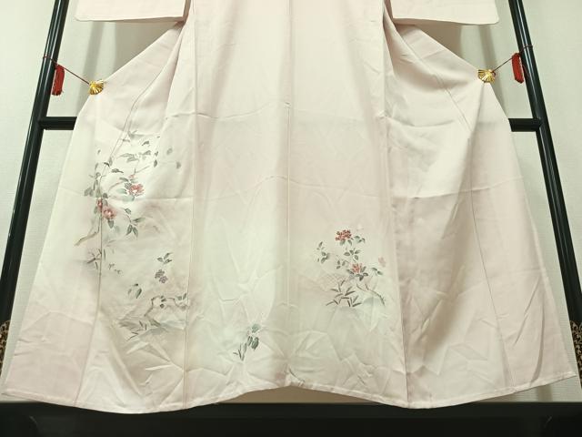 平和屋着物▽訪問着　単衣　風景椿文　暈し染め　正絹　逸品　AAAY8302jh