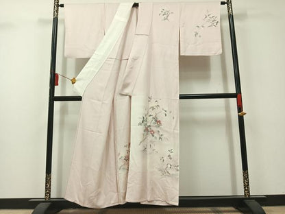 平和屋着物▽訪問着　単衣　風景椿文　暈し染め　正絹　逸品　AAAY8302jh