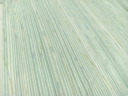 平和屋着物＊夏物　小紋　紗　縞　洗える着物　AABJ5790ck
