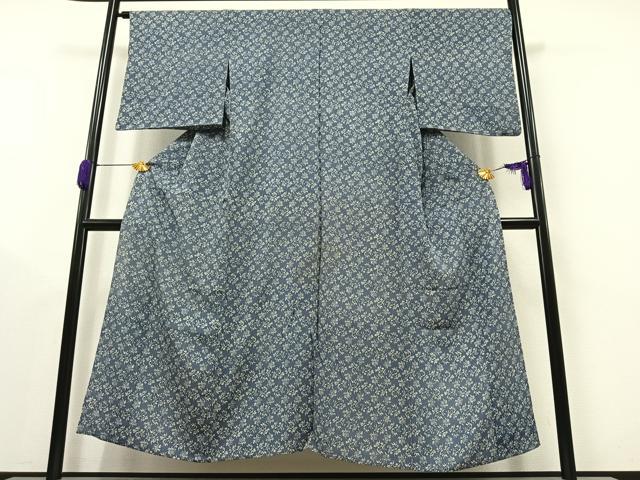 平和屋着物▽上質な小紋 単衣 草花文 正絹 逸品 AAAY8307jh