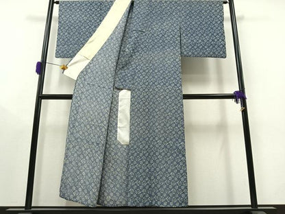 平和屋着物▽上質な小紋 単衣 草花文 正絹 逸品 AAAY8307jh
