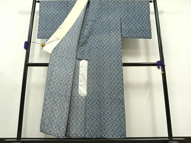 平和屋着物▽上質な小紋 単衣 草花文 正絹 逸品 AAAY8307jh