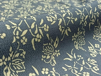 平和屋着物▽上質な小紋 単衣 草花文 正絹 逸品 AAAY8307jh