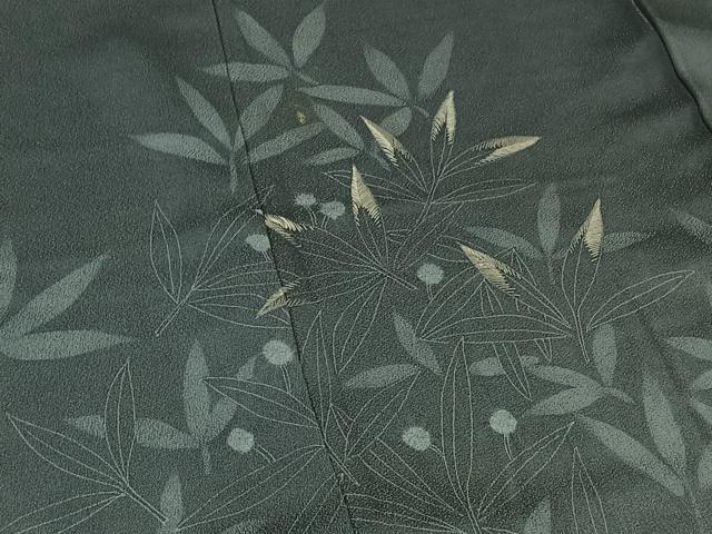 平和屋着物▽訪問着　単衣　刺繍　舞葉文　正絹　逸品　AAAY8310jh