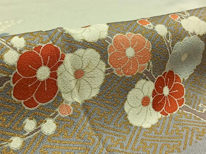 平和屋着物▽訪問着 単衣 枝花文 暈し染め 金彩 正絹 逸品 AAAY8311jh