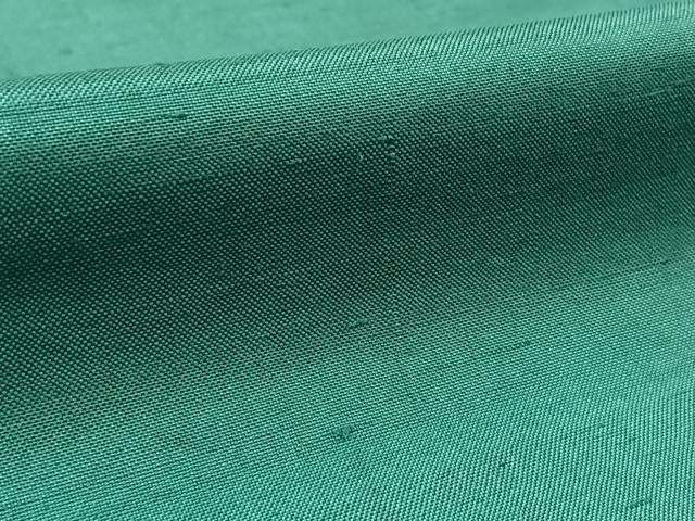 平和屋着物▽上質な紬 色無地 単衣 青緑色 正絹 逸品 AAAY8312jh