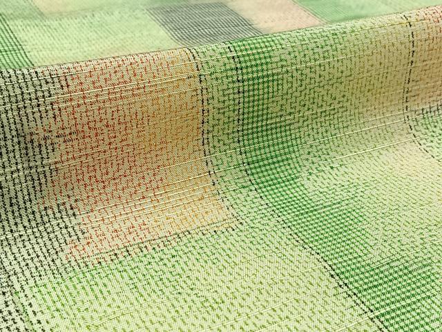 平和屋着物▽上質な紬　単衣　霞文　正絹　逸品　AAAY8316jh