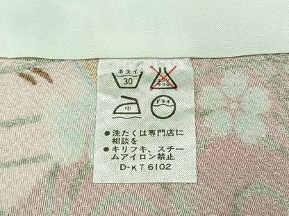 平和屋着物▽小紋 単衣 流水花蝶文 金彩 洗える着物 AAAY8319jh