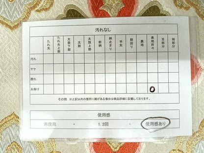 平和屋着物◎六通柄袋帯　唐織　舞花文　金銀糸　正絹　逸品　AAAY8371yx