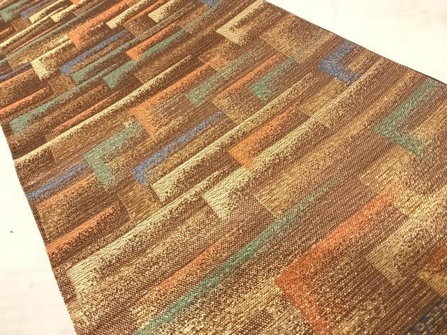 平和屋着物◎六通柄袋帯　飛鶴文　金糸　正絹　逸品　AAAY8379yx