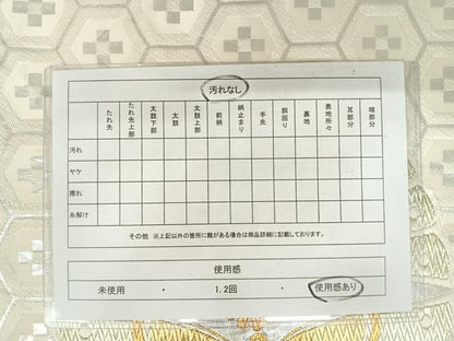 平和屋着物◎六通柄袋帯　唐織　双蝶文　金銀糸　正絹　逸品　AAAY8380yx