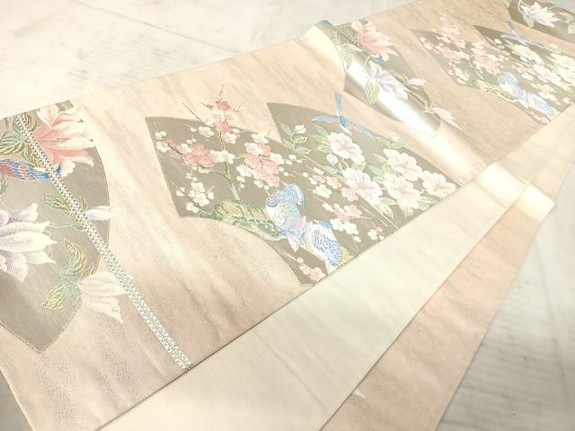 平和屋着物◎西陣　六通柄袋帯　唐織　地紙花鳥文　金銀糸　正絹　逸品　AAAY8402yx