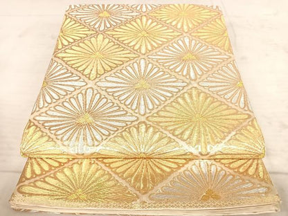 平和屋着物◎六通柄袋帯　花菱文　金銀糸　正絹　逸品　AAAY8420yx