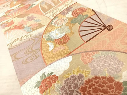 平和屋着物◎佐賀錦　六通柄袋帯　能衣　金糸　正絹　逸品　AAAY8440yx