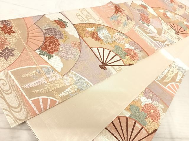 平和屋着物◎佐賀錦　六通柄袋帯　能衣　金糸　正絹　逸品　AAAY8440yx