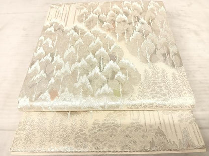 平和屋着物◎六通柄袋帯　古京錦　二重引箔　銀糸　正絹　逸品　AAAY8450yx