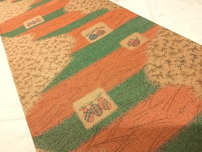 平和屋着物◎六通柄袋帯　成り物　正絹　逸品　AAAY8468yx