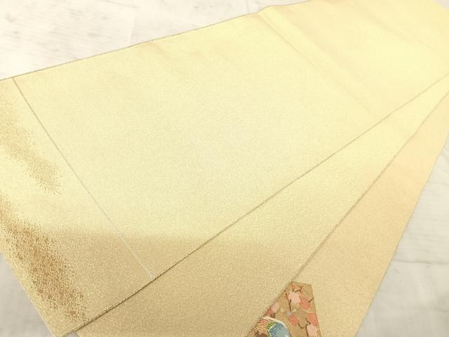 平和屋着物◎綴れ　太鼓柄袋帯　色紙重ね花鳥文　金糸　正絹　逸品　AAAY8471yx