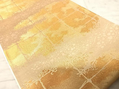 平和屋着物◎全通柄袋帯　箔散らし文　金糸　正絹　逸品　AAAY8474yx