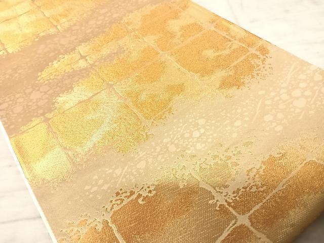 平和屋着物◎全通柄袋帯　箔散らし文　金糸　正絹　逸品　AAAY8474yx