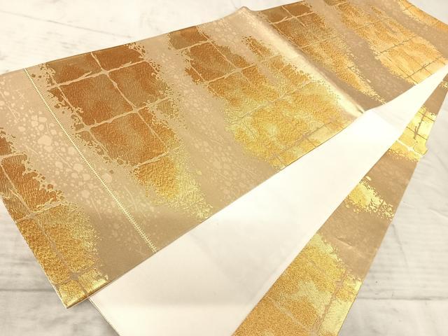 平和屋着物◎全通柄袋帯　箔散らし文　金糸　正絹　逸品　AAAY8474yx